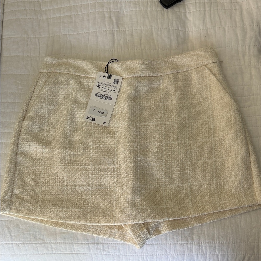 Zara High-Waist Tweed Skort